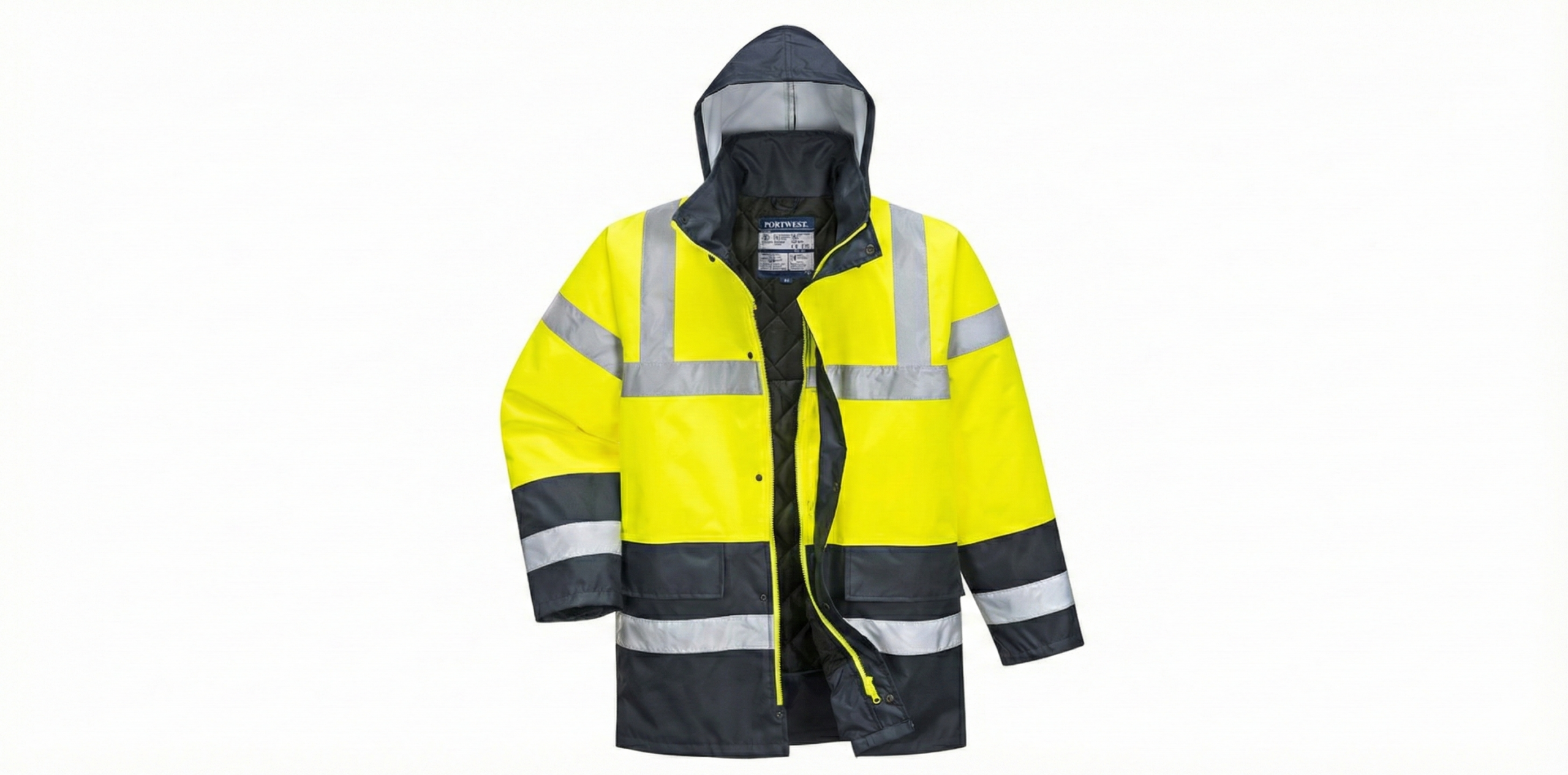 Parka alta visibilidad para construcción: impermeable, cálida y lista para la obra